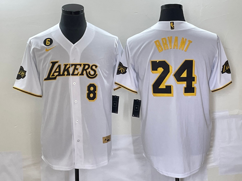 Men Los Angeles Lakers 24 Bryant white 2023 NBA Jersey